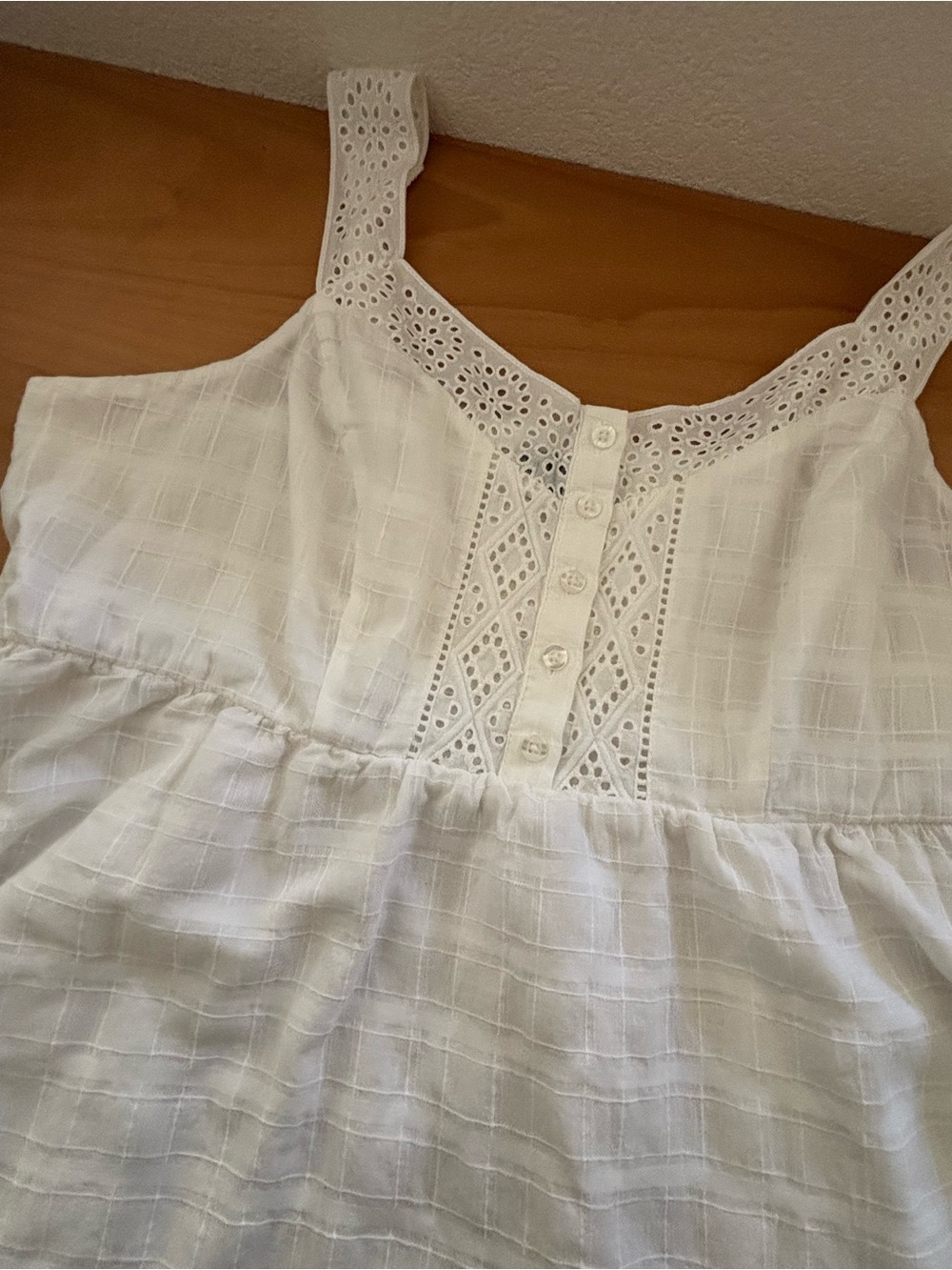 Torrid - Cream Off White Eyelet Sleeveless Cotton Top
